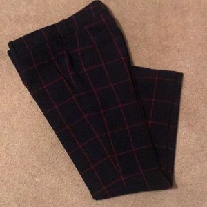Ann Taylor petite red checkered straight leg pants